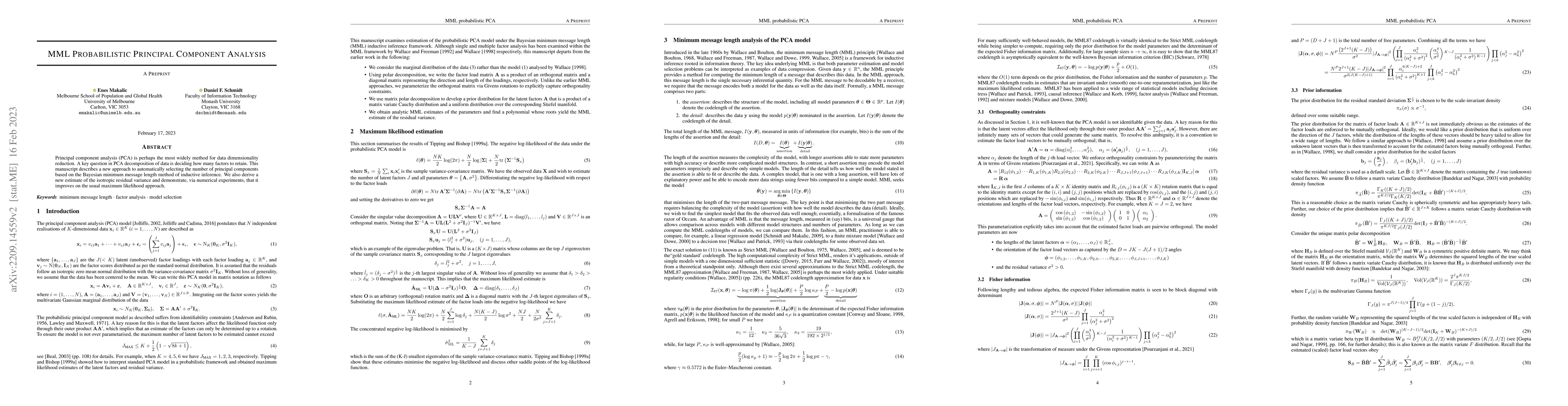 Thumbnail for MML Probabilistic Principal Component Analysis