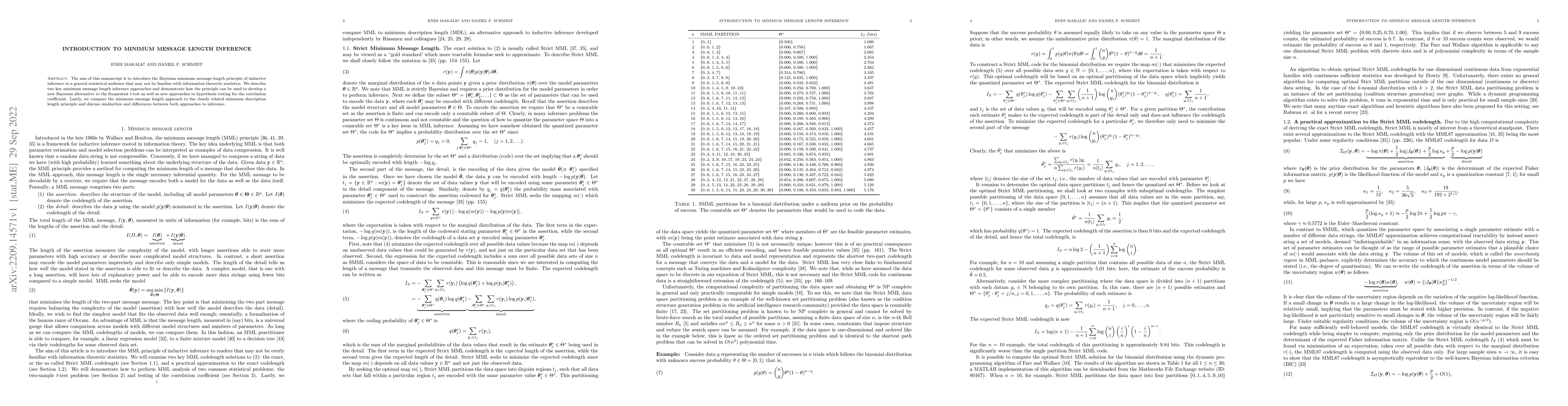 Thumbnail for Introduction to minimum message length inference