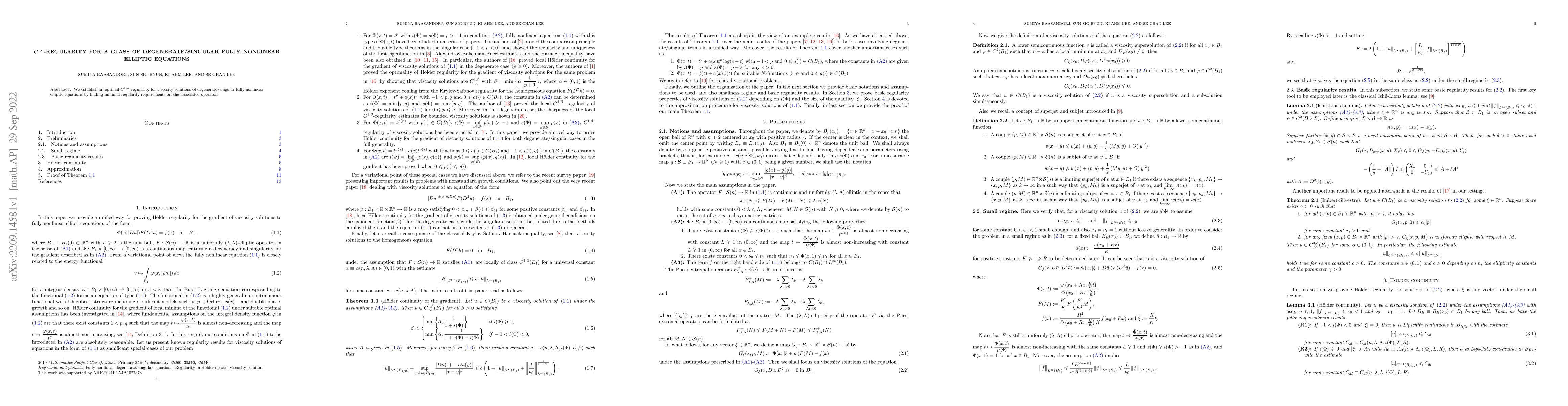 Thumbnail for C^{1,\alpha}-regularity for a class of degenerate/singular fully
  nonlinear elliptic equations