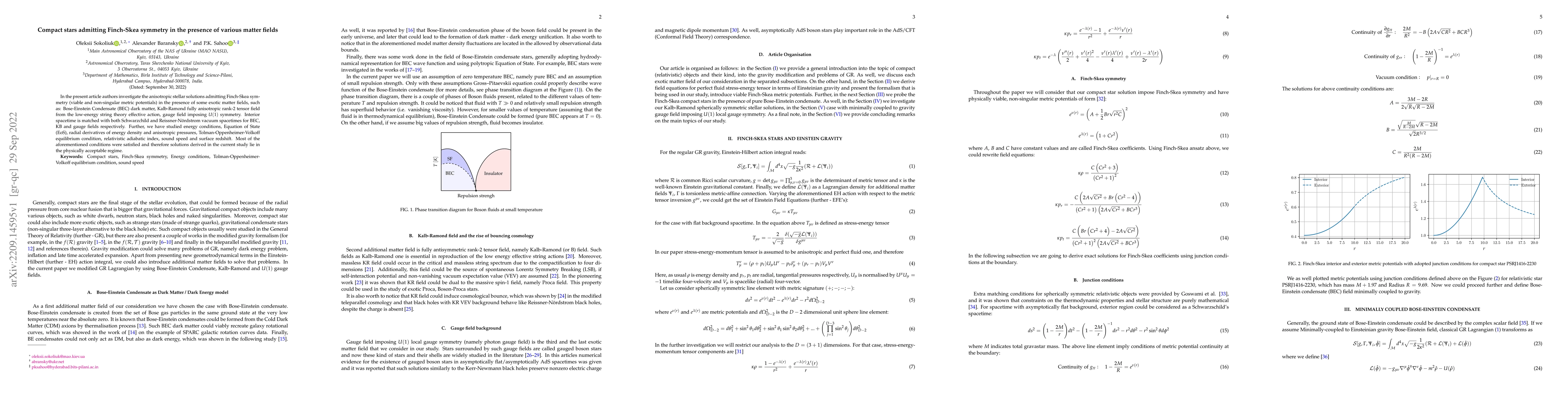 Thumbnail for Compact stars admitting Finch-Skea symmetry in the presence of various
  matter fields