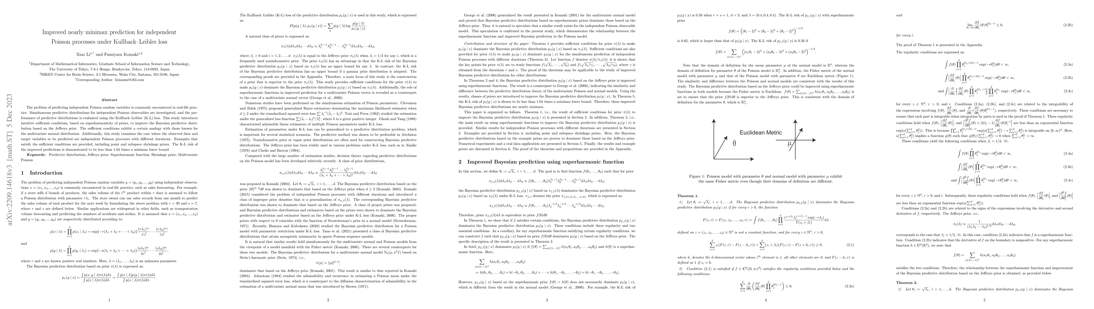Thumbnail for Improved nearly minimax prediction for independent Poisson processes
  under Kullback-Leibler loss