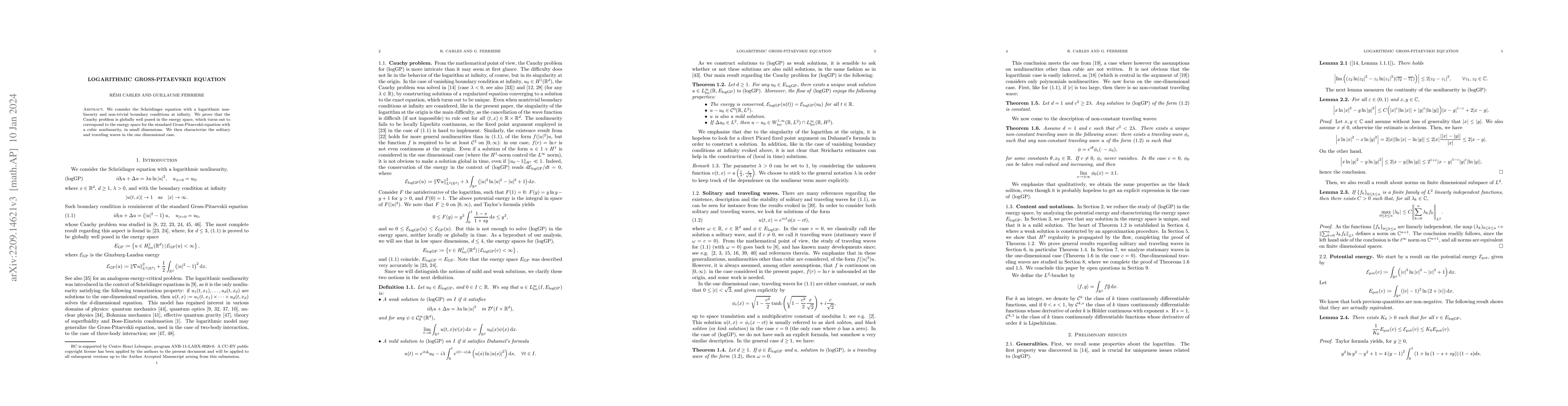 Thumbnail for Logarithmic Gross-Pitaevskii equation
