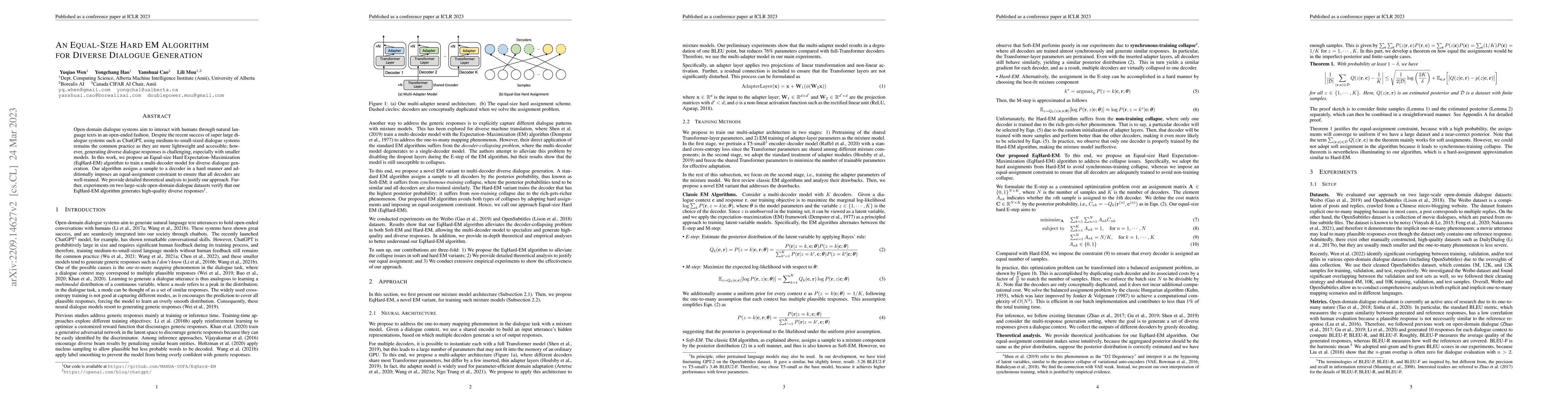 Thumbnail for An Equal-Size Hard EM Algorithm for Diverse Dialogue Generation