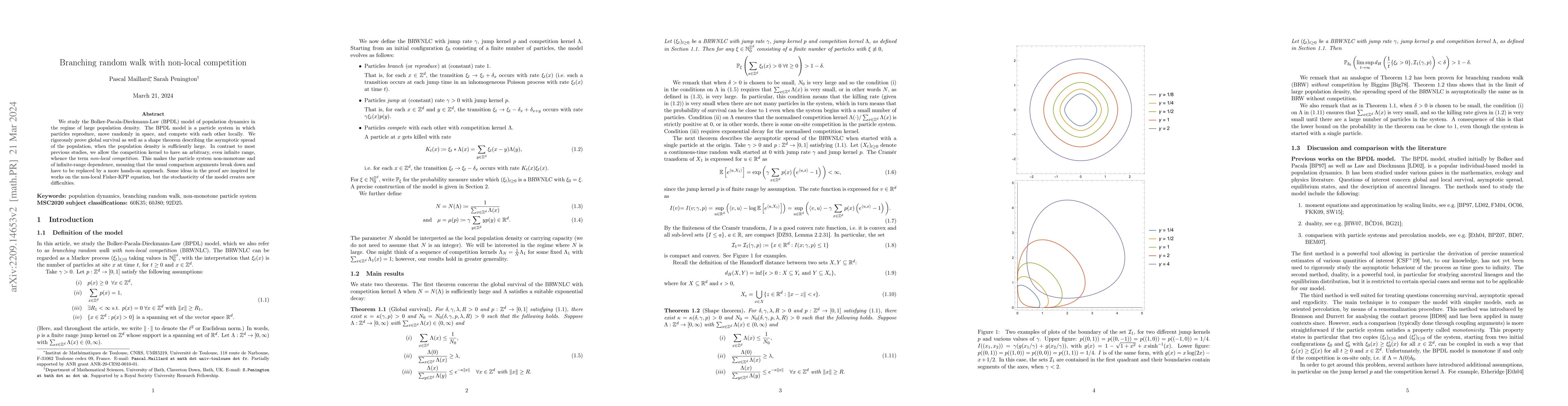 Thumbnail for Branching random walk with non-local competition