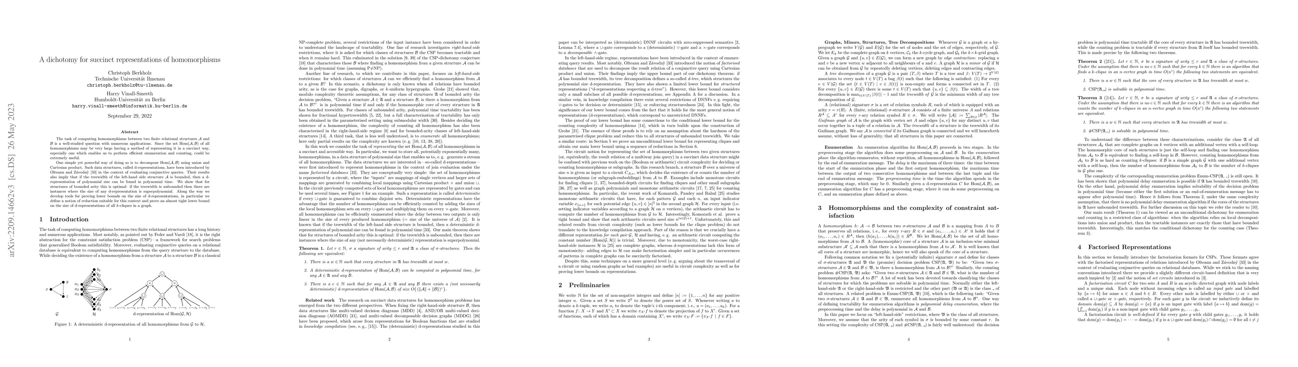 Thumbnail for A dichotomy for succinct representations of homomorphisms