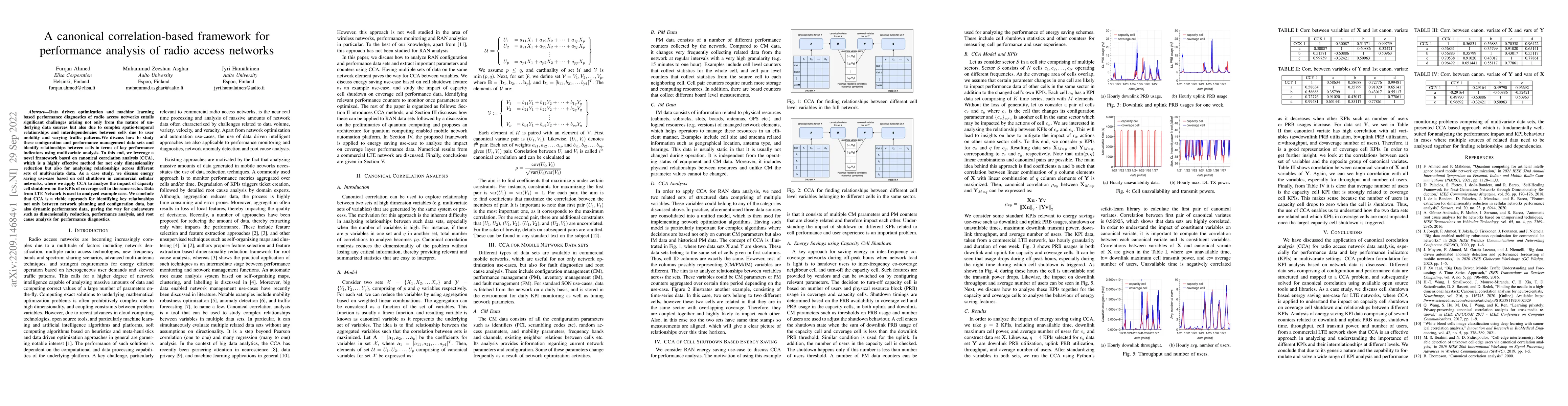 Thumbnail for A canonical correlation-based framework for performance analysis of
  radio access networks