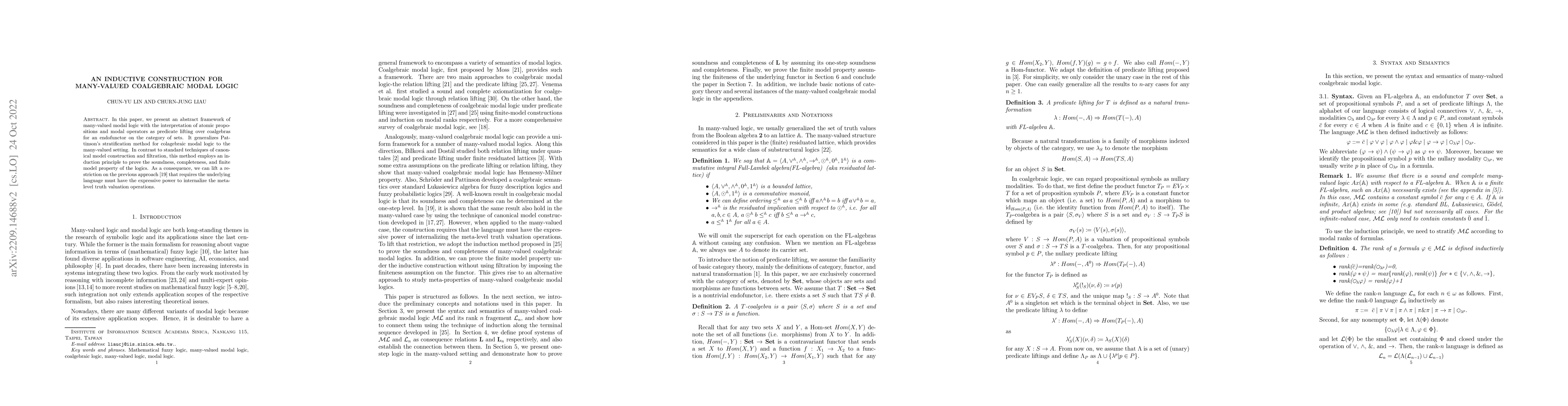 Thumbnail for An Inductive Construction for Many-Valued Coalgebraic Modal Logic