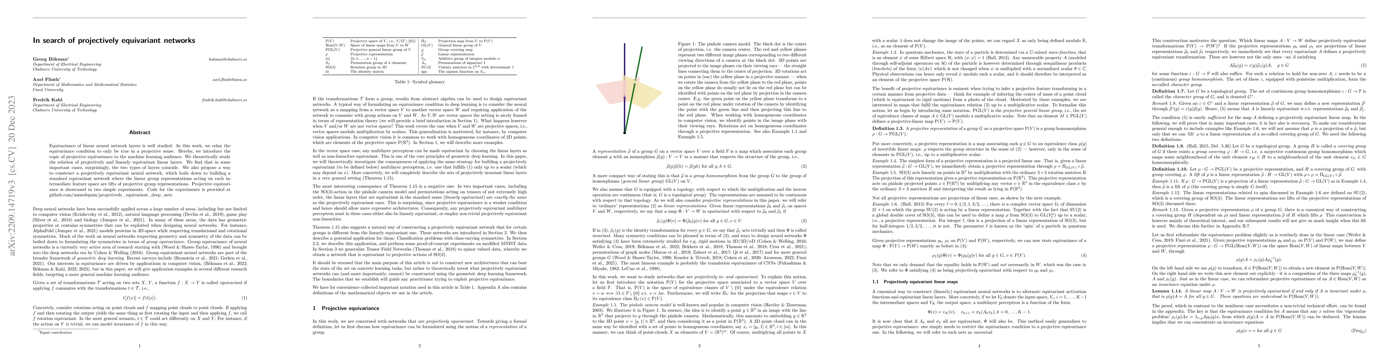 Thumbnail for In Search of Projectively Equivariant Networks