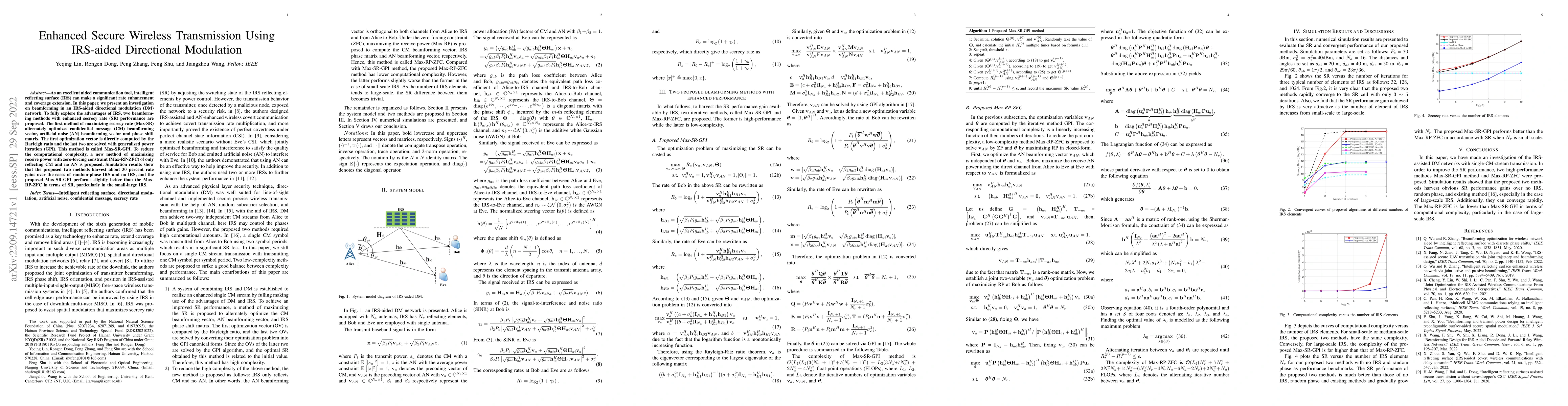 Thumbnail for Enhanced Secure Wireless Transmission Using IRS-aided Directional
  Modulation
