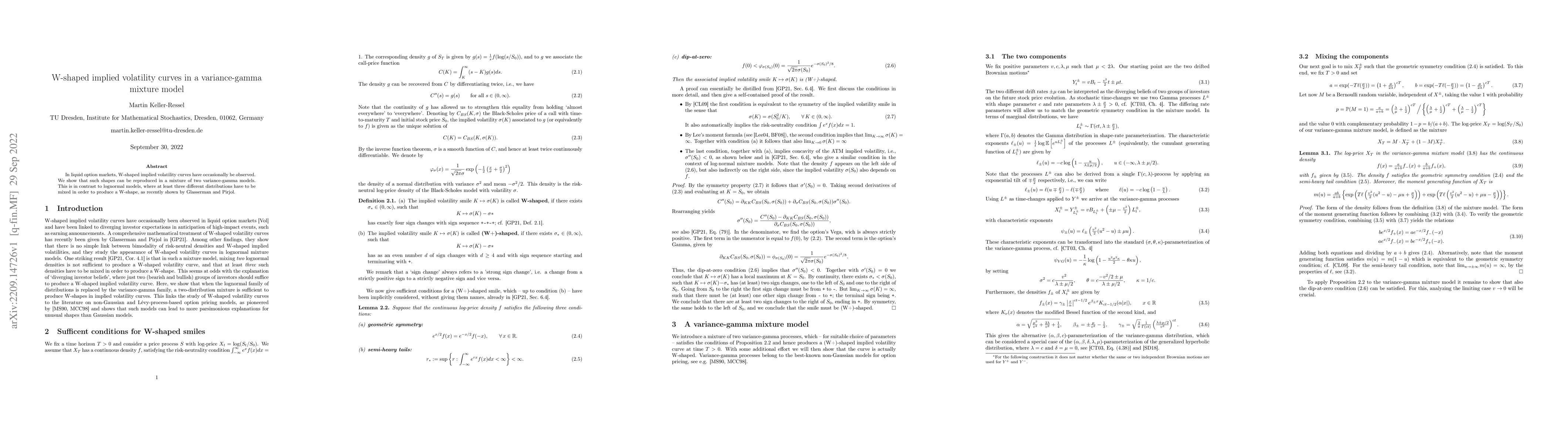 Thumbnail for W-shaped implied volatility curves in a variance-gamma mixture model