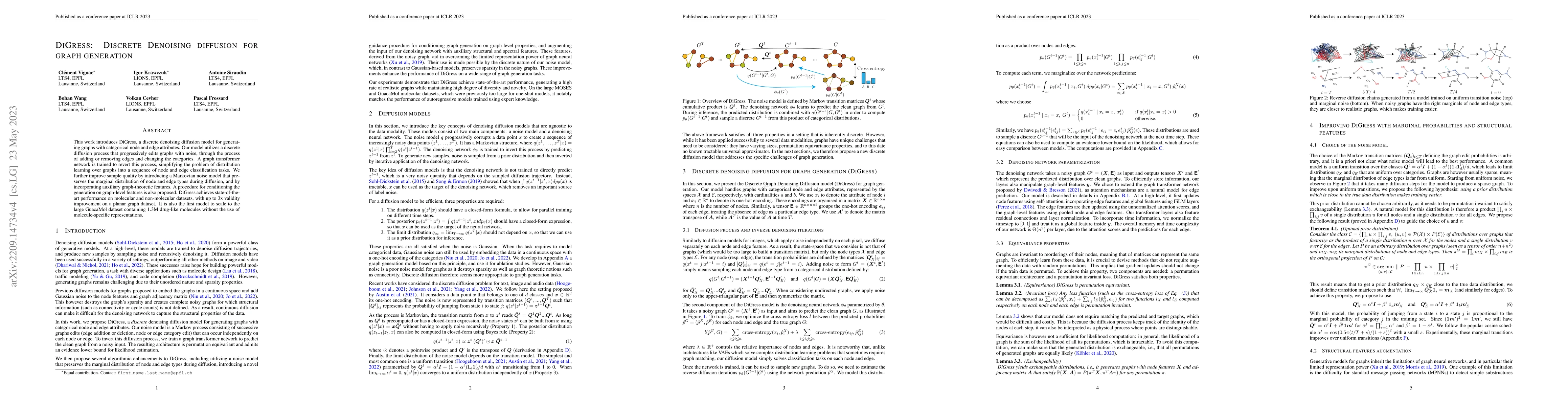 Thumbnail for DiGress: Discrete Denoising diffusion for graph generation