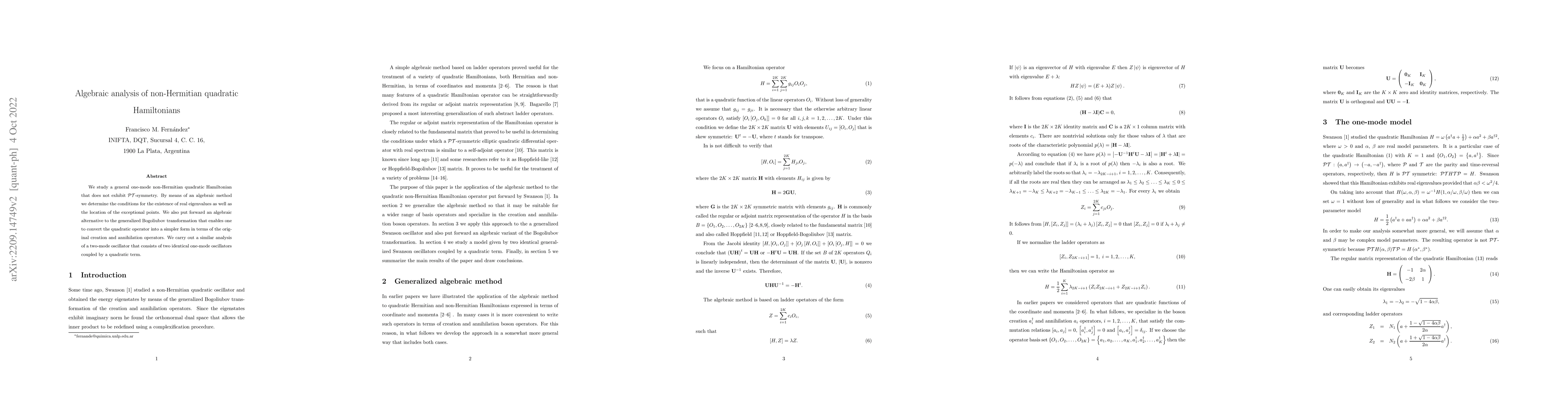 Thumbnail for Algebraic analysis of non-Hermitian quadratic Hamiltonians