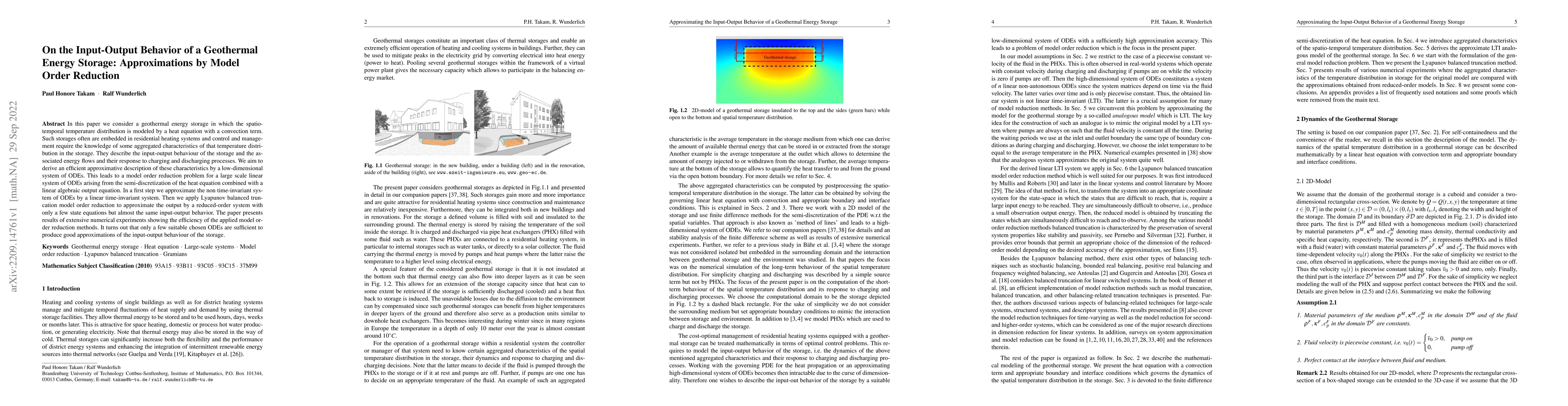 Thumbnail for On the Input-Output Behavior of a Geothermal Energy Storage:
  Approximations by Model Order Reduction
