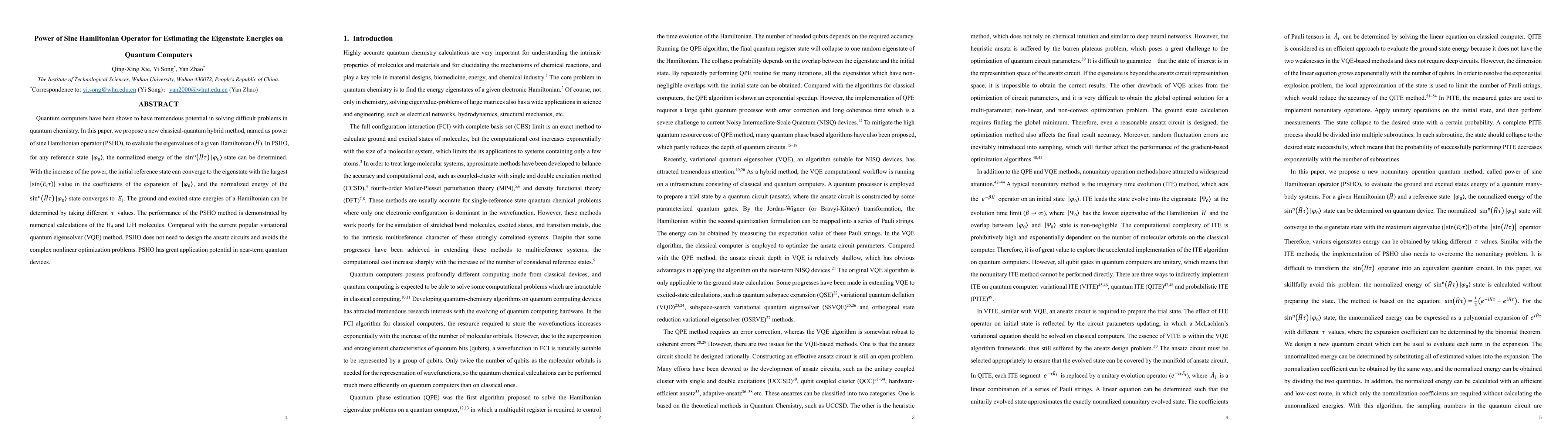 Thumbnail for Power of Sine Hamiltonian Operator for Estimating the Eigenstate
  Energies on Quantum Computers