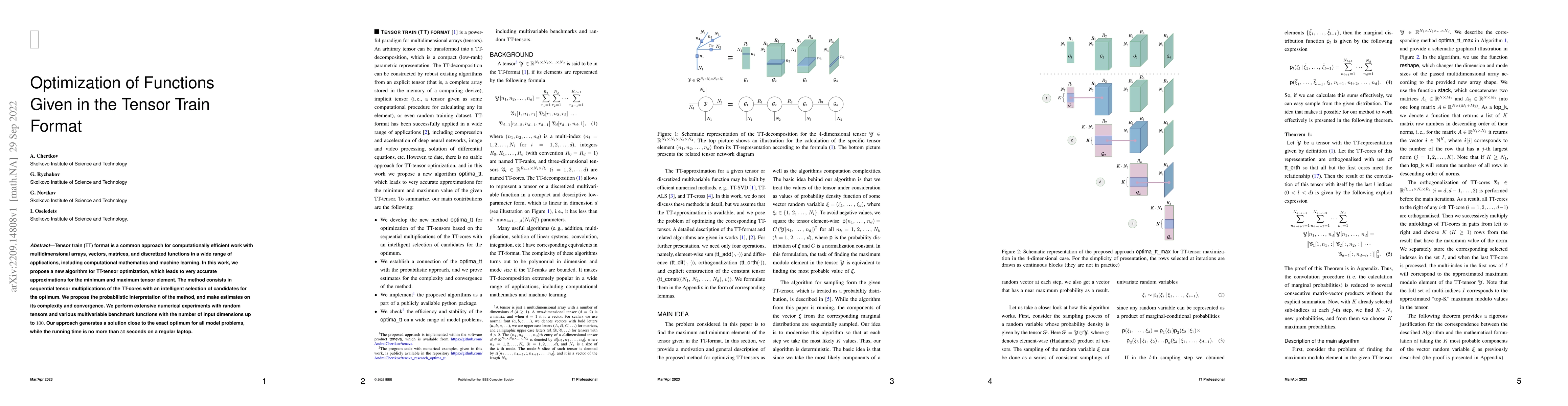 Thumbnail for Optimization of Functions Given in the Tensor Train Format