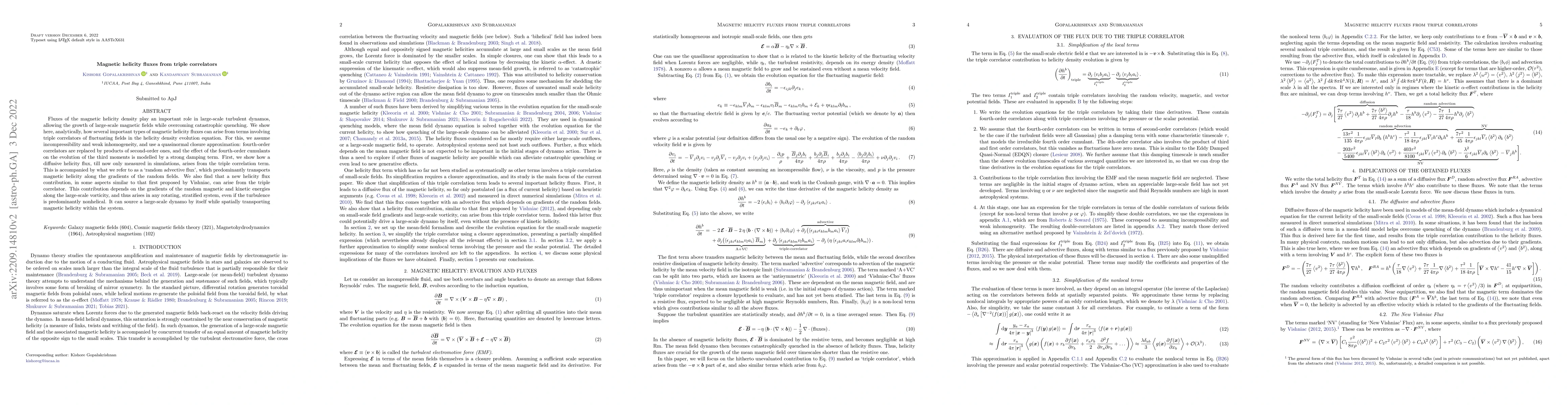 Thumbnail for Magnetic helicity fluxes from triple correlators
