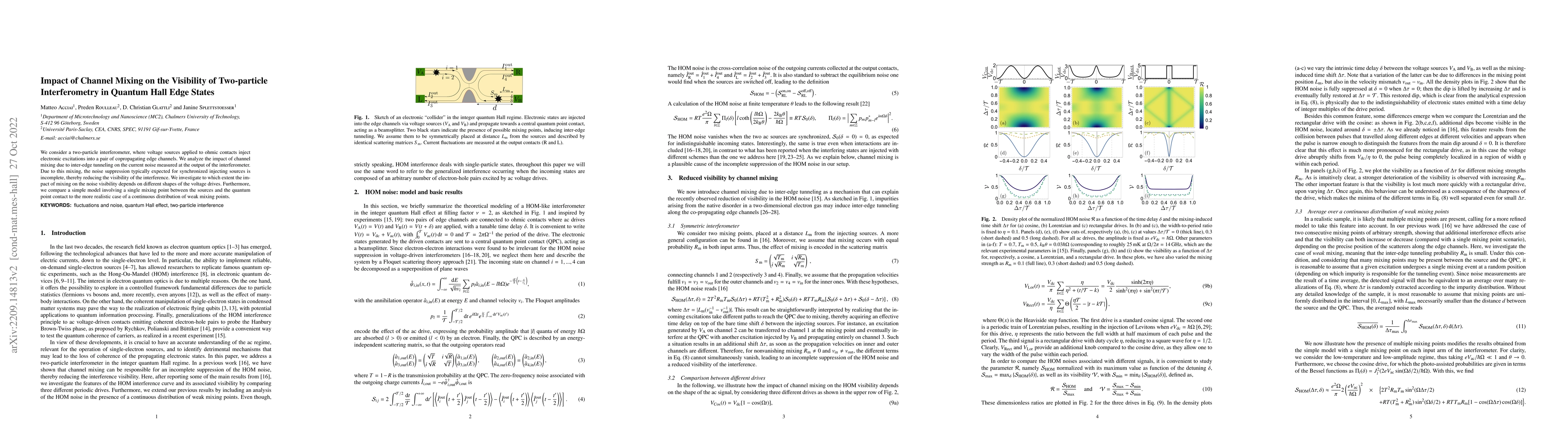Thumbnail for Impact of Channel Mixing on the Visibility of Two-particle
  Interferometry in Quantum Hall Edge States
