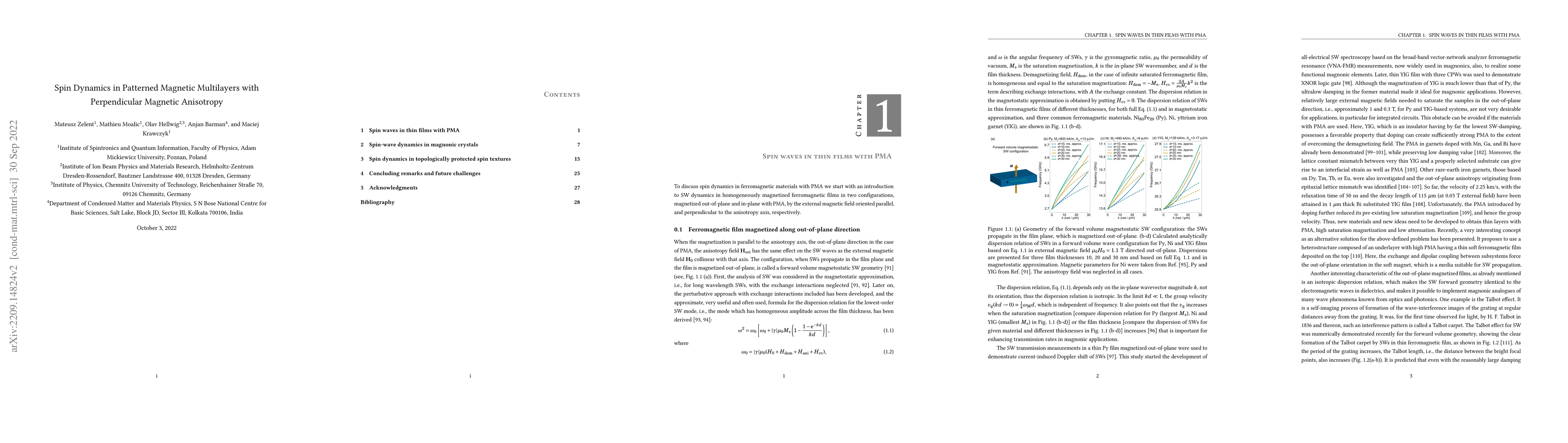 Thumbnail for Spin Dynamics in Patterned Magnetic Multilayers with Perpendicular
  Magnetic Anisotropy