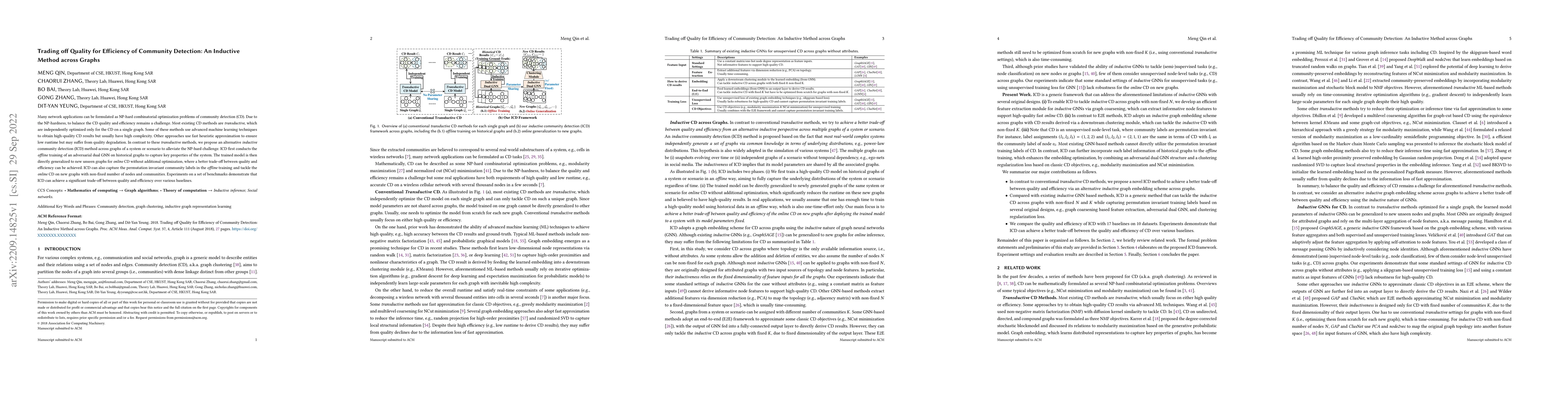 Thumbnail for Trading off Quality for Efficiency of Community Detection: An Inductive
  Method across Graphs