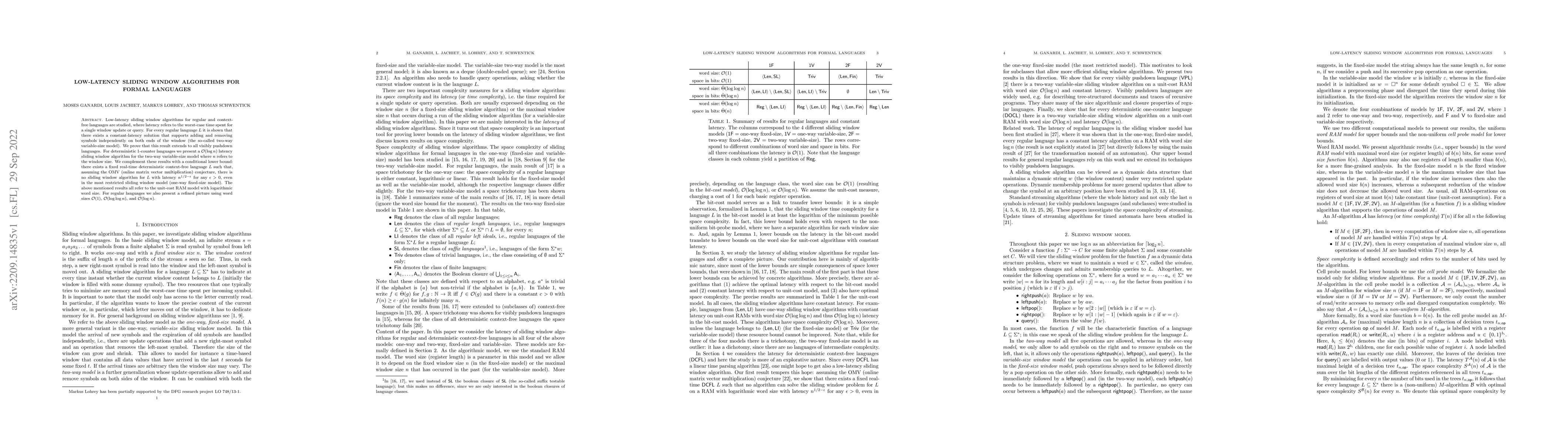 Thumbnail for Low-Latency Sliding Window Algorithms for Formal Languages