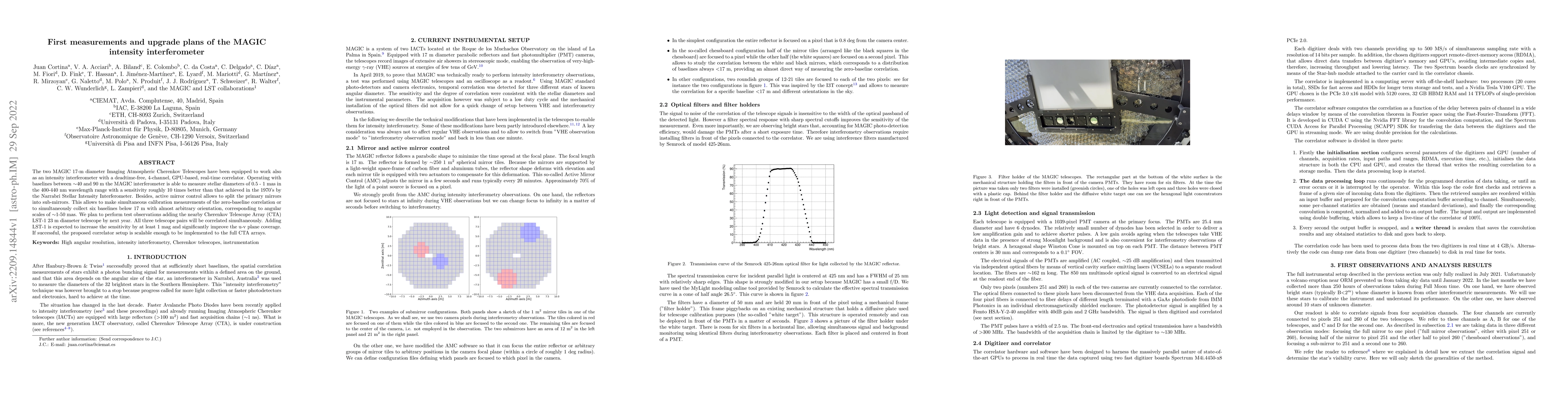 Thumbnail for First measurements and upgrade plans of the MAGIC intensity
  interferometer