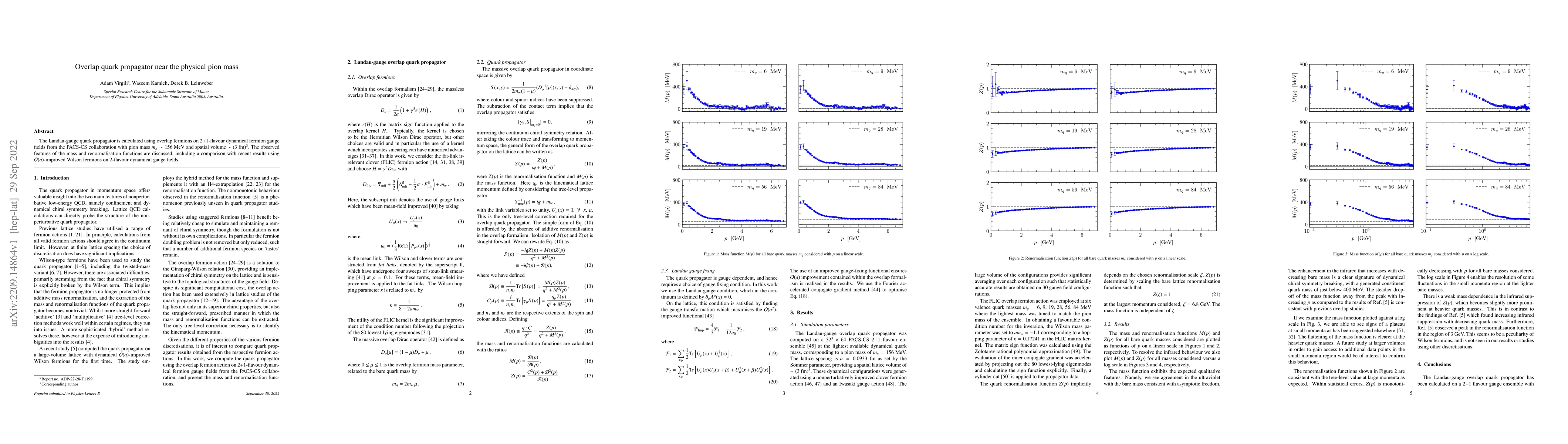 Thumbnail for Overlap quark propagator near the physical pion mass