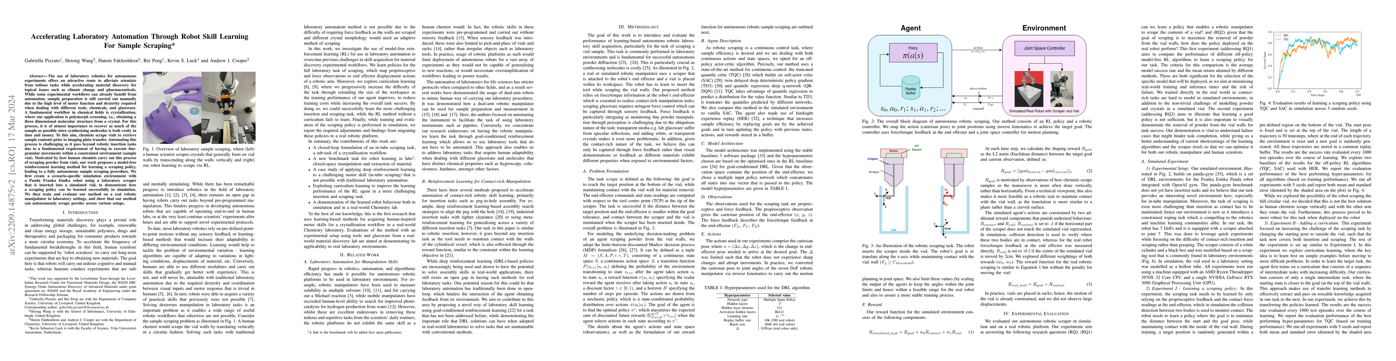 Thumbnail for Accelerating Laboratory Automation Through Robot Skill Learning For
  Sample Scraping