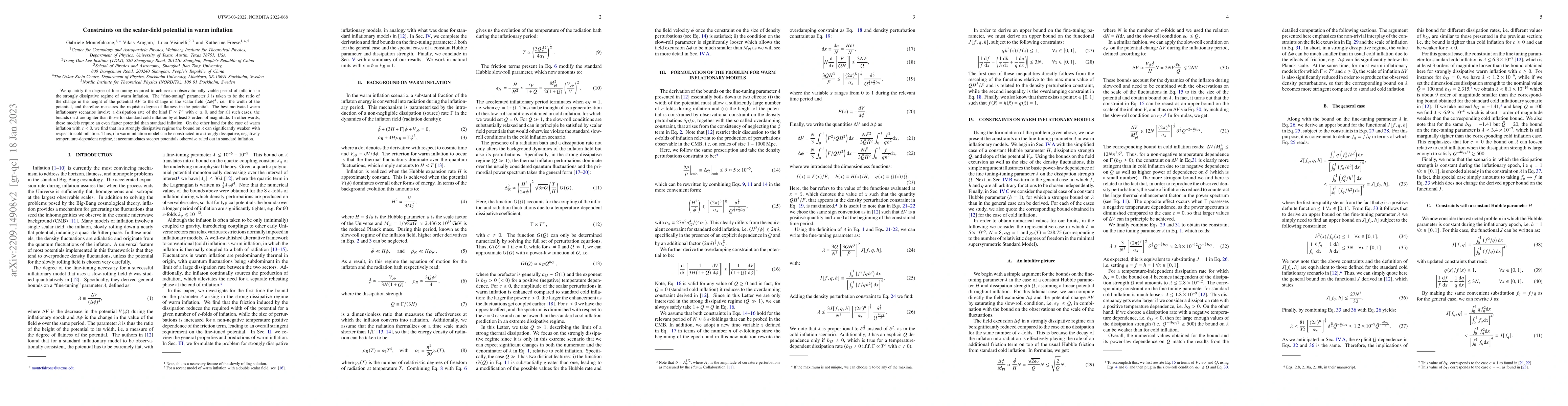 Thumbnail for Constraints on the scalar-field potential in warm inflation