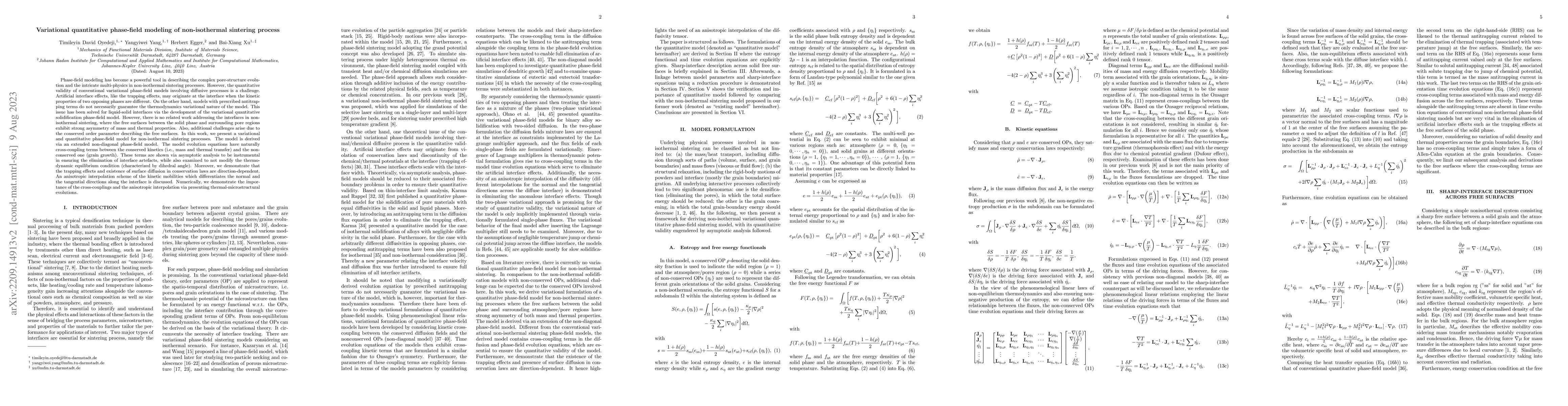 Thumbnail for Variational quantitative phase-field modeling of nonisothermal sintering
  process