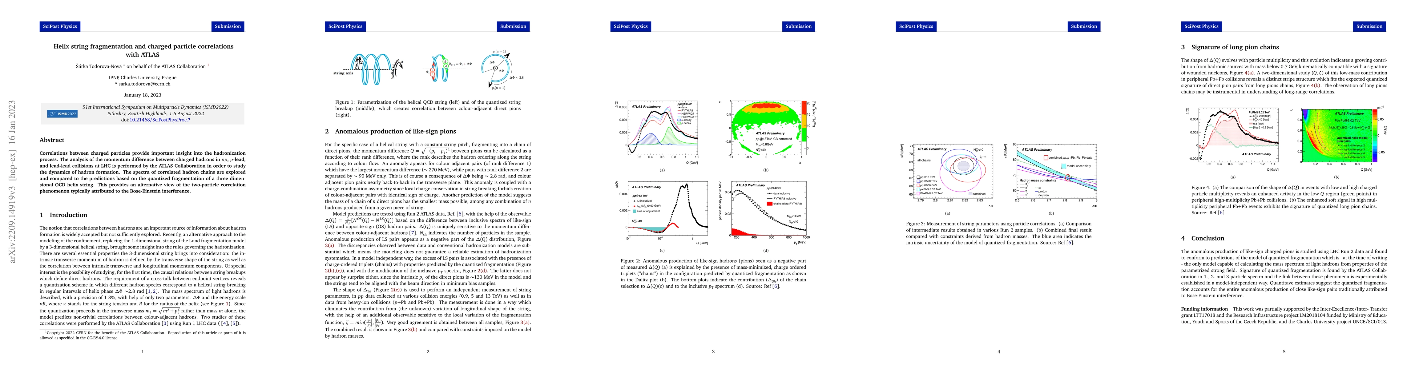 Thumbnail for Helix string fragmentation and charged particle correlations with ATLAS