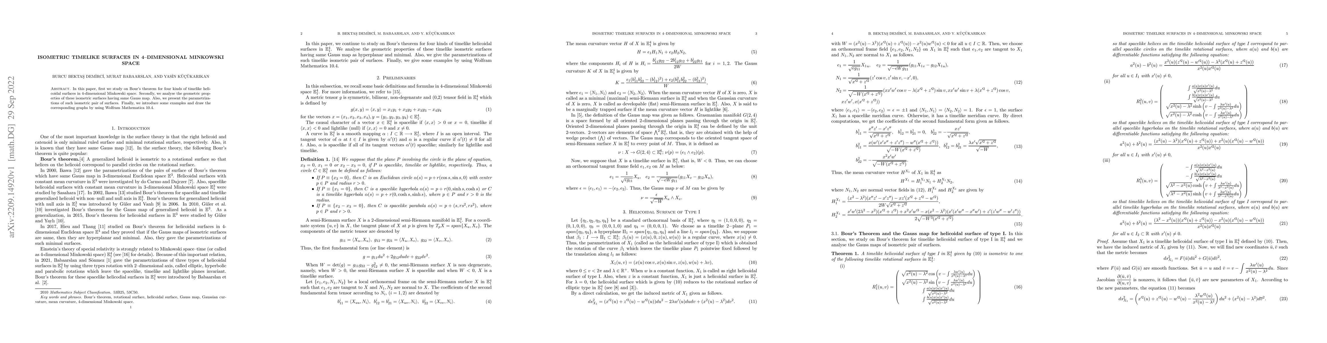 Thumbnail for Isometric Timelike Surfaces in 4--Dimensional Minkowski Space