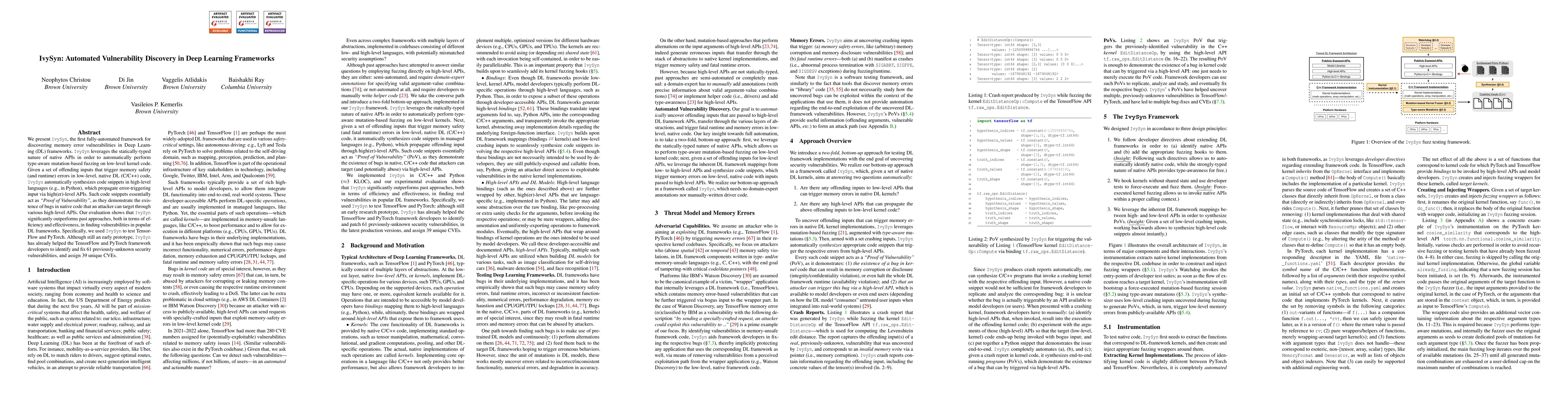 Thumbnail for IvySyn: Automated Vulnerability Discovery in Deep Learning Frameworks