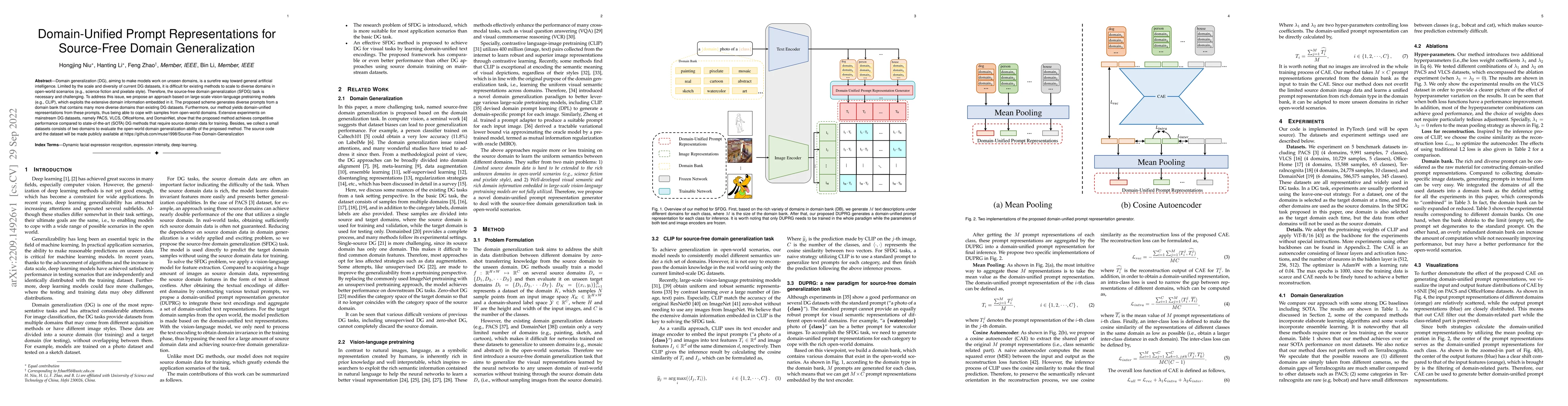 Thumbnail for Domain-Unified Prompt Representations for Source-Free Domain
  Generalization