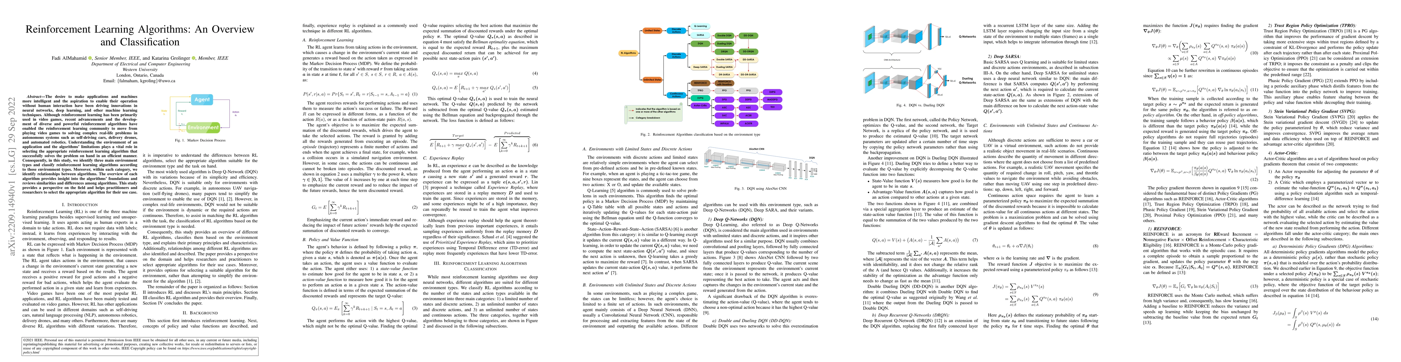 Thumbnail for Reinforcement Learning Algorithms: An Overview and Classification