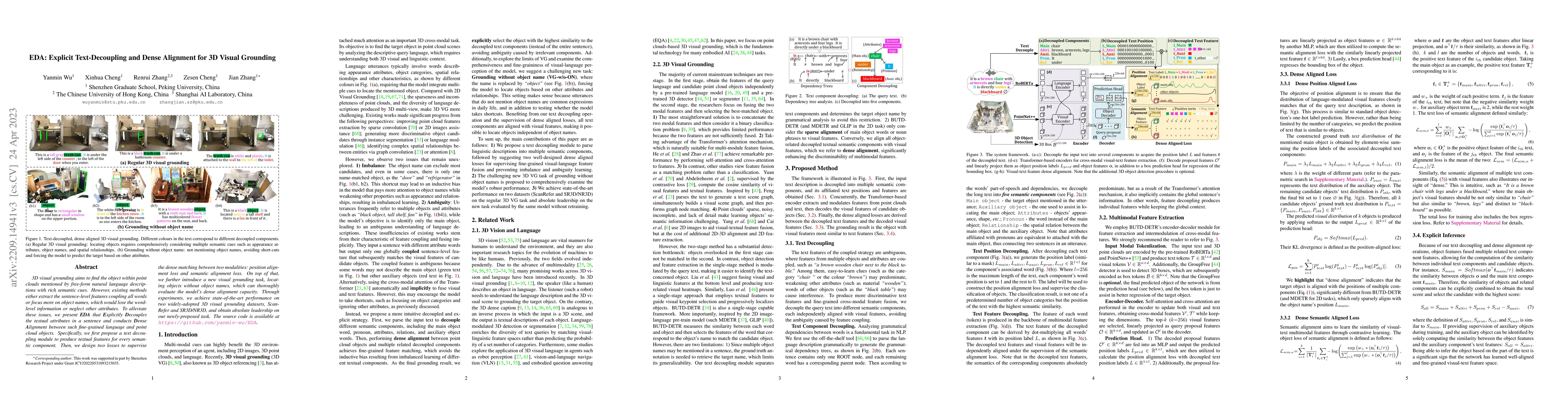 Thumbnail for EDA: Explicit Text-Decoupling and Dense Alignment for 3D Visual
  Grounding