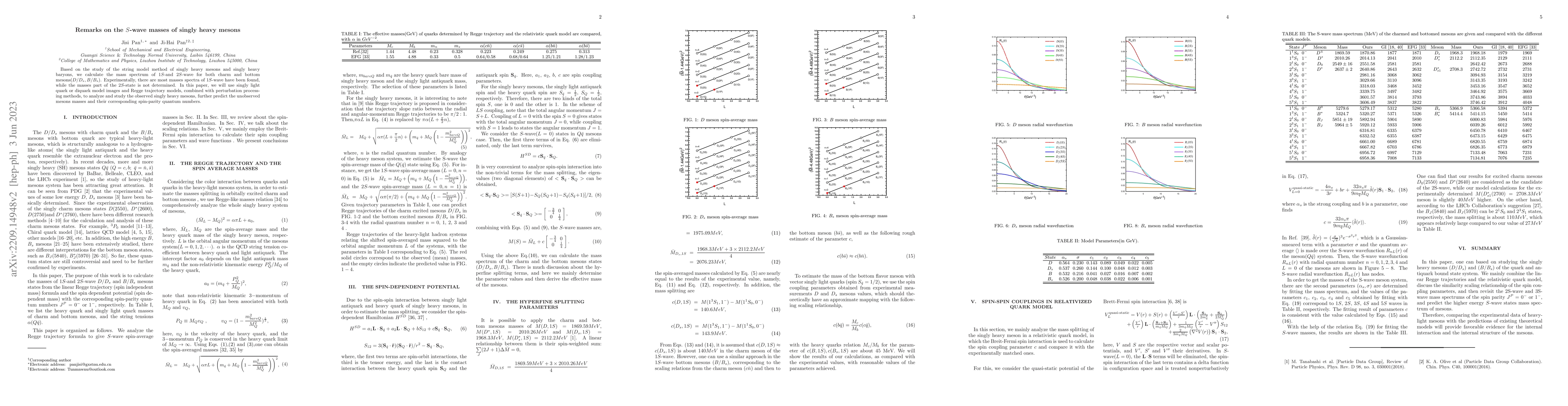 Thumbnail for Remarks on the $S$-wave masses of singly heavy mesons