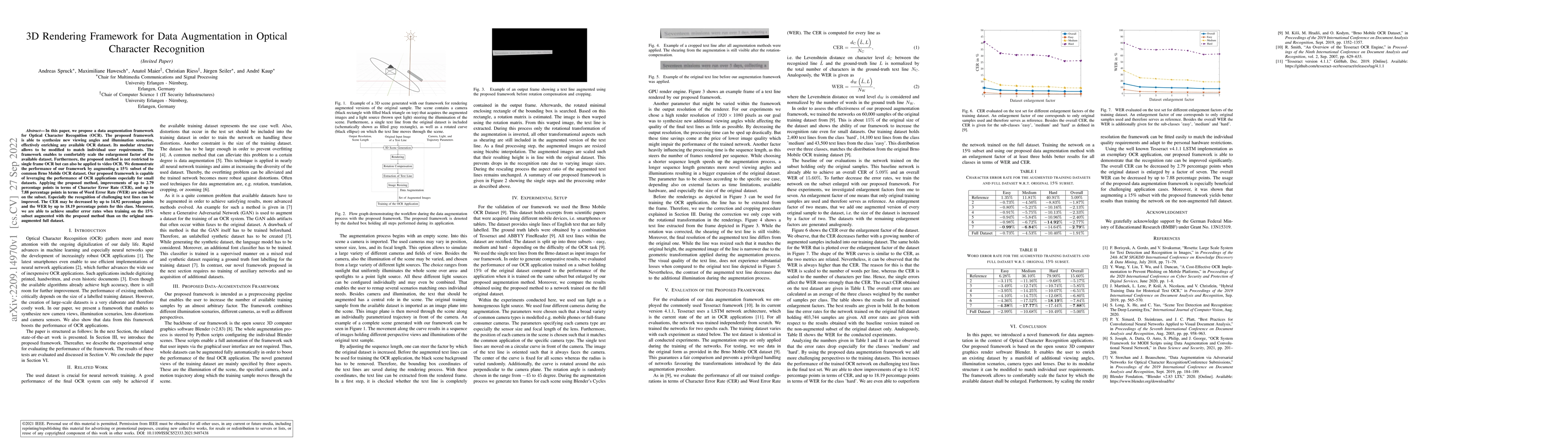 Thumbnail for 3D Rendering Framework for Data Augmentation in Optical Character
  Recognition