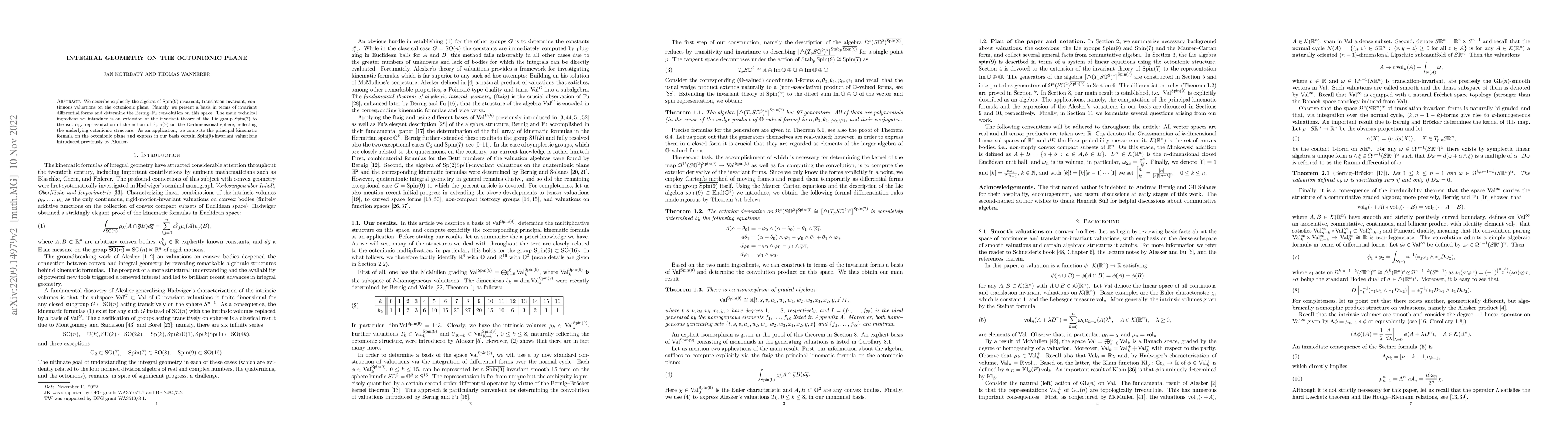 Thumbnail for Integral geometry on the octonionic plane