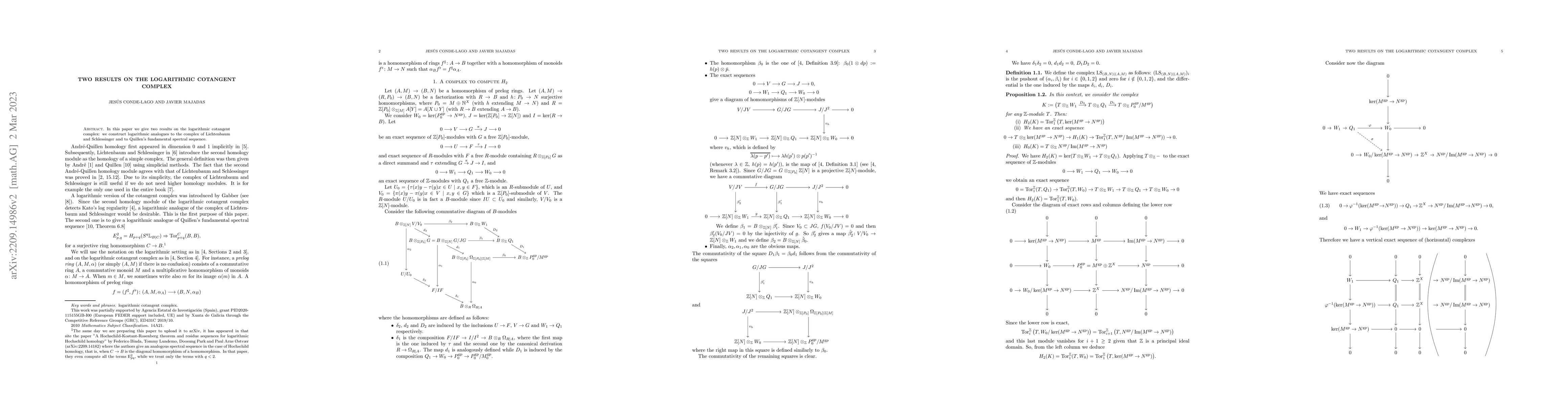 Thumbnail for Two results on the logarithmic cotangent complex