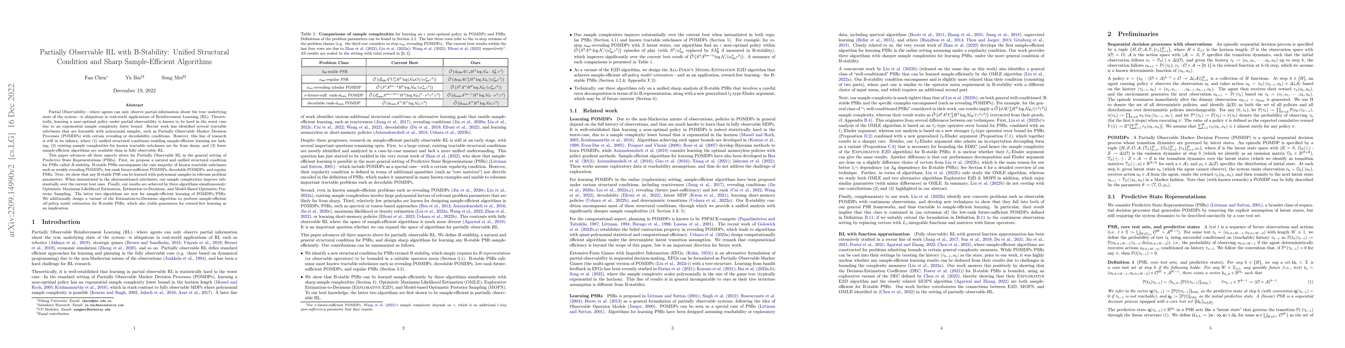 Thumbnail for Partially Observable RL with B-Stability: Unified Structural Condition
  and Sharp Sample-Efficient Algorithms