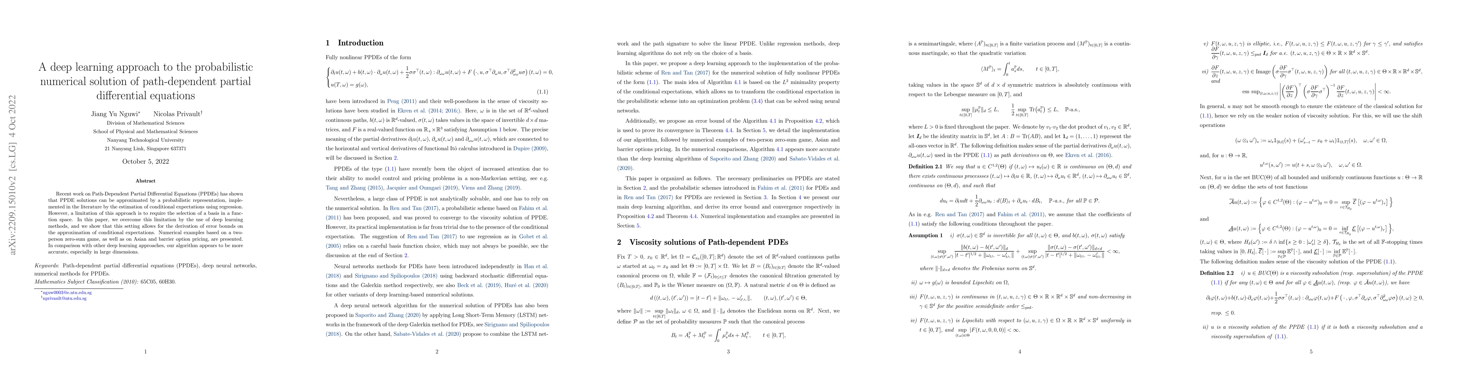 Thumbnail for A deep learning approach to the probabilistic numerical solution of
  path-dependent partial differential equations