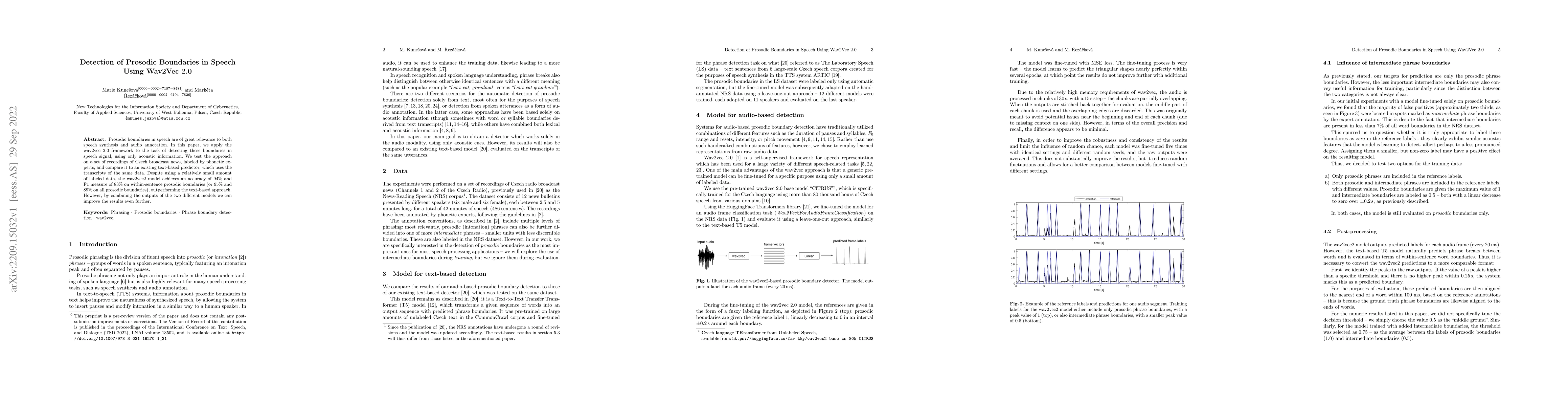 Thumbnail for Detection of Prosodic Boundaries in Speech Using Wav2Vec 2.0