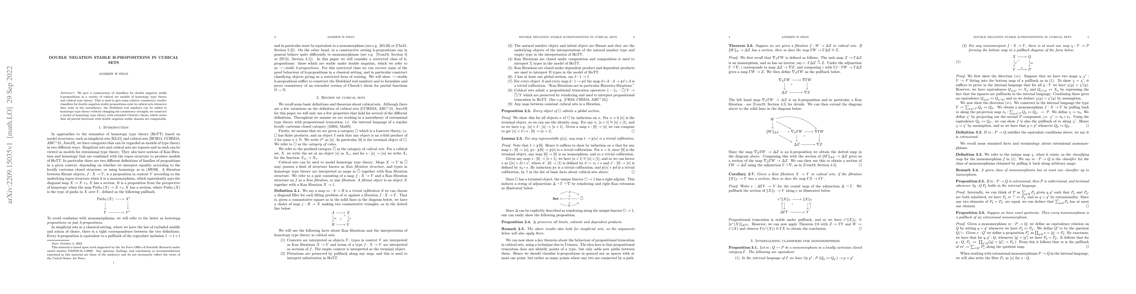 Thumbnail for Double negation stable h-propositions in cubical sets