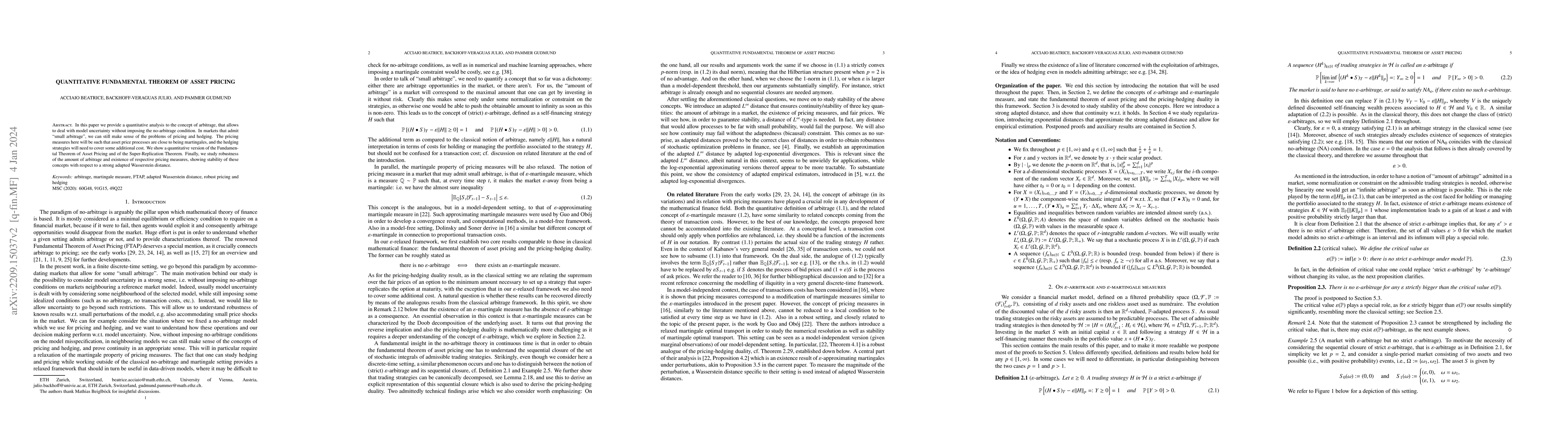 Thumbnail for Quantitative Fundamental Theorem of Asset Pricing