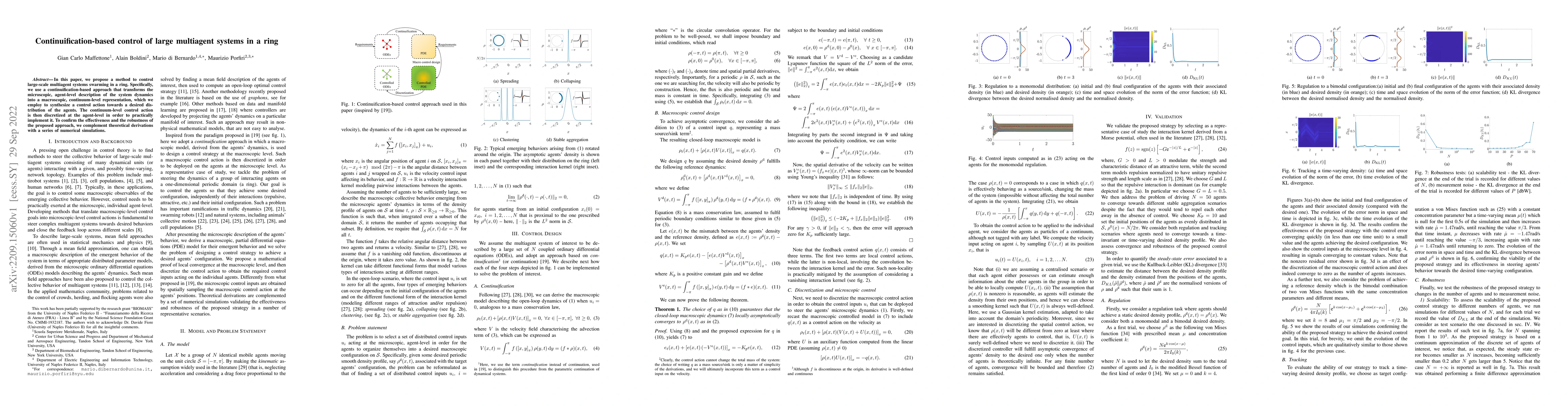 Thumbnail for Continuification-based control of large multiagent systems in a ring