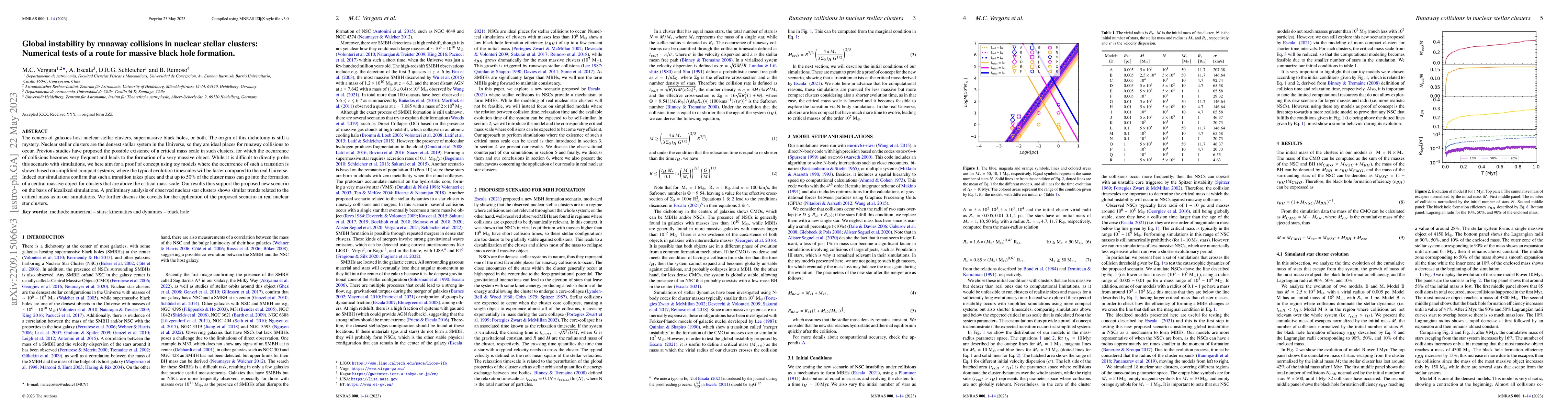 Thumbnail for Global instability by runaway collisions in nuclear stellar clusters:
  Numerical tests of a route for massive black hole formation