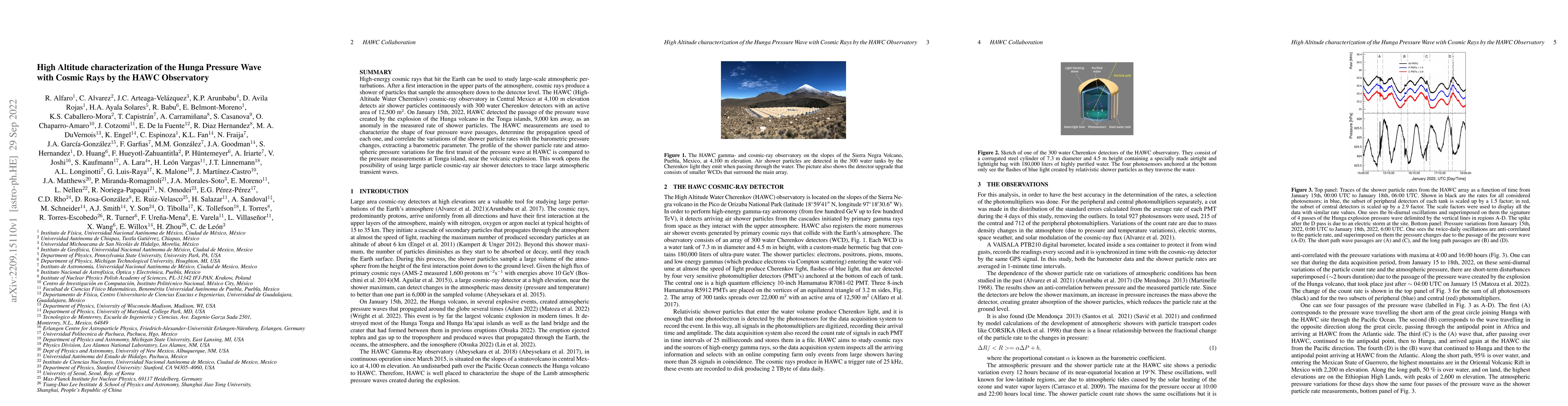 Thumbnail for High Altitude characterization of the Hunga Pressure Wave with Cosmic
  Rays by the HAWC Observatory