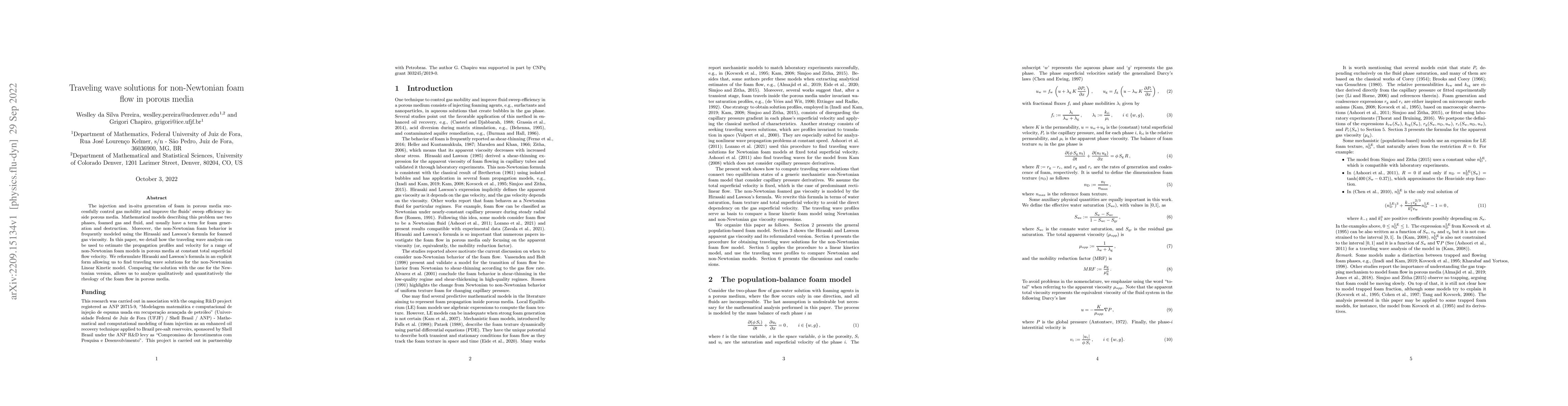 Thumbnail for Traveling wave solutions for non-Newtonian foam flow in porous media