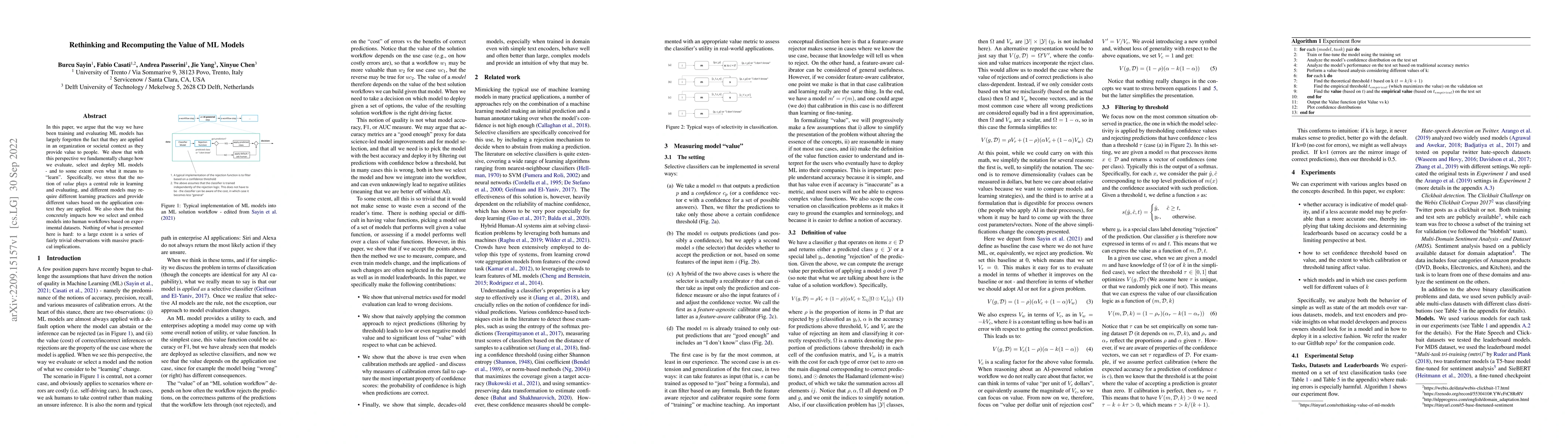 Thumbnail for Rethinking and Recomputing the Value of ML Models
