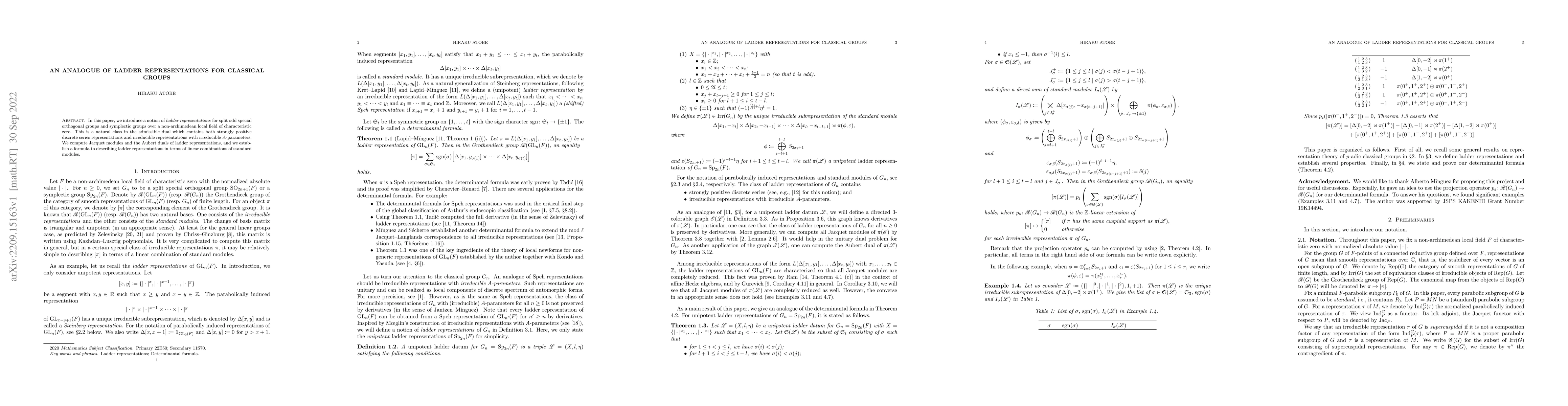 Thumbnail for An analogue of ladder representations for classical groups